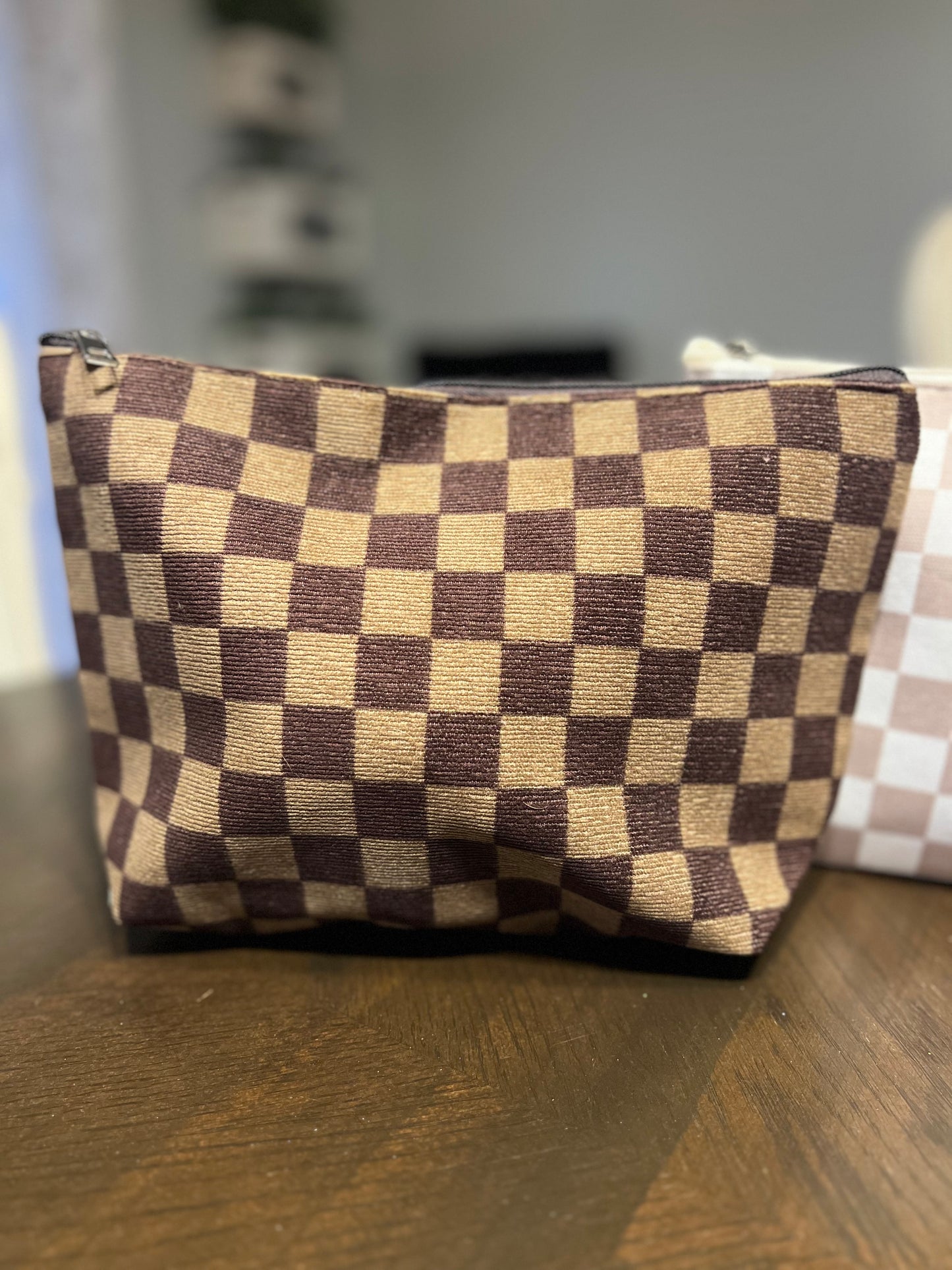 Checkered Cosmetic Bags