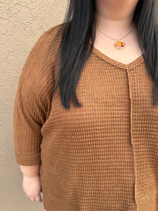 Plus Camel 3/4 Sleeve