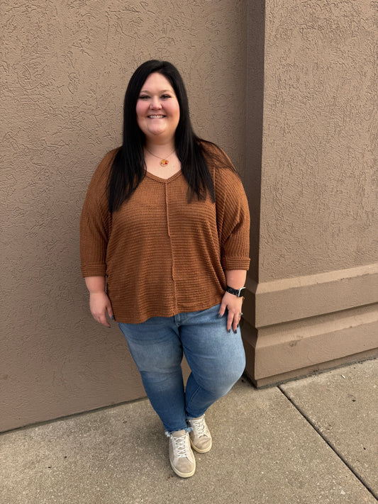 Plus Camel 3/4 Sleeve