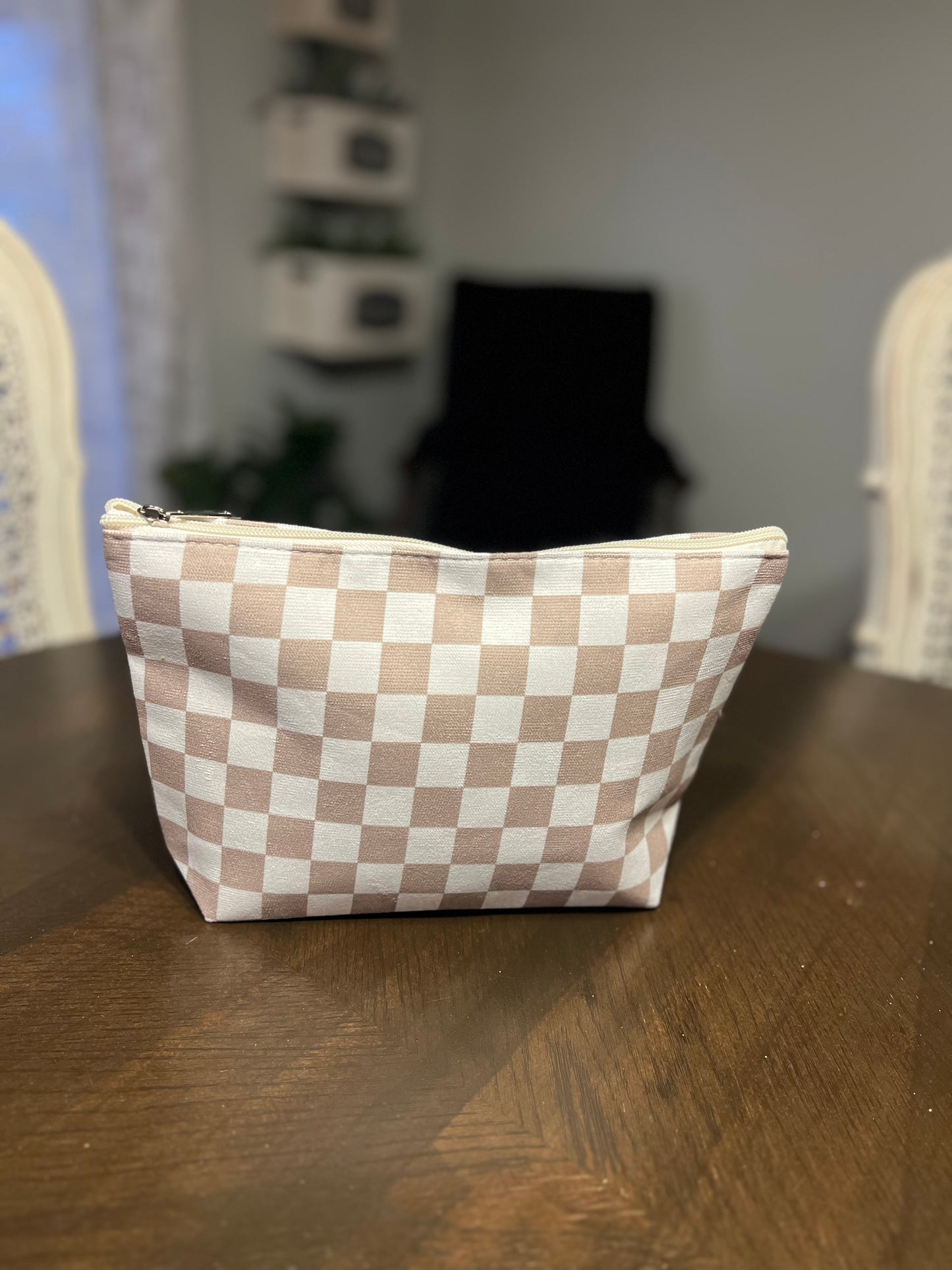 Checkered Cosmetic Bags