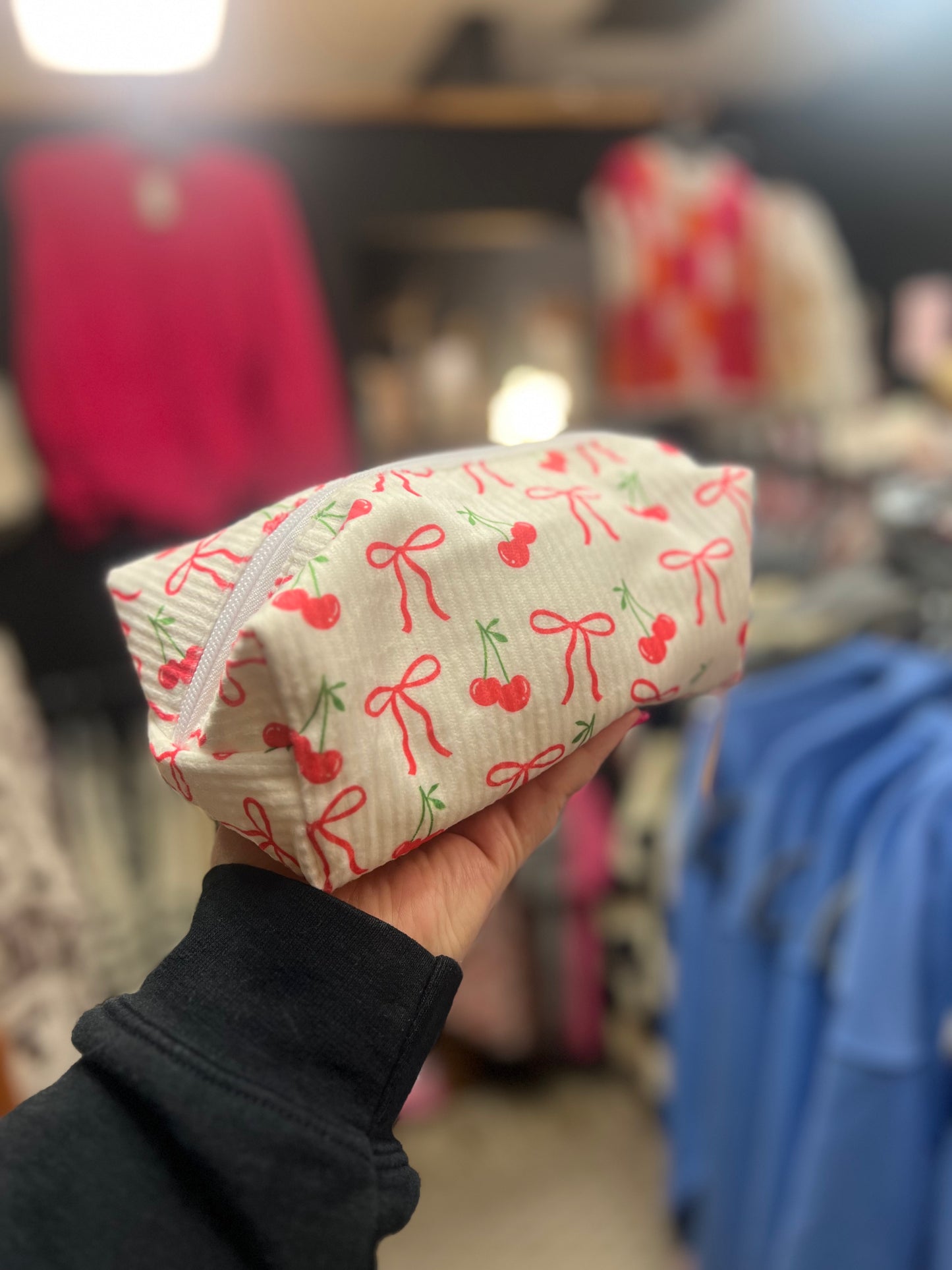 Cherry & Bow Cosmetic Bag