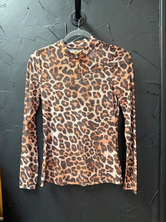 Cheetah Mesh Top