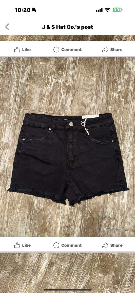 Black Denim Shorts